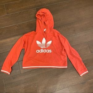 Cropped Orange Adidas Sweatshirt, Good Condition, size Medium